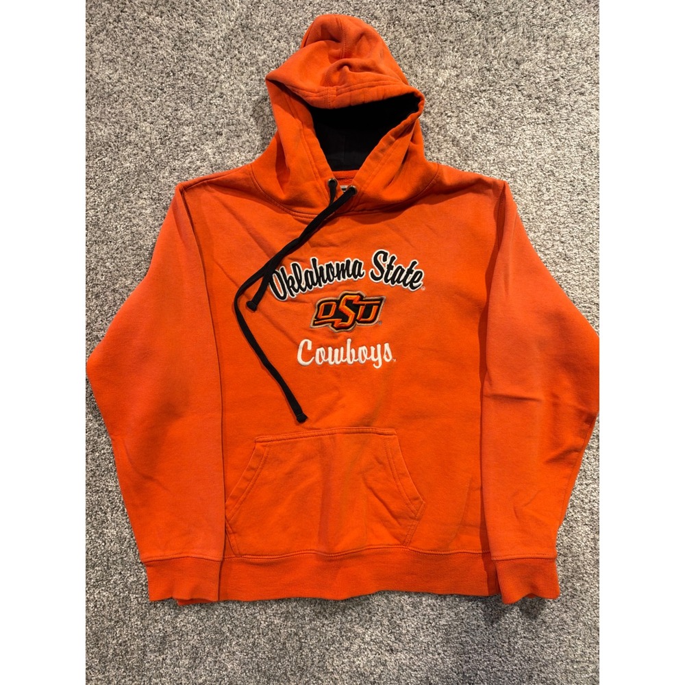 Stadium Athletics Hoodie Mens L Orange Oklahoma State Cowboys OSU Embroidered